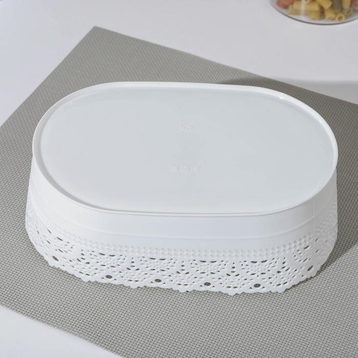 Ваза для хлеба и фруктов «Ажур», 14×22×8 см, цвет белый Ваза для хлеба и фруктов «Ажур», 14×22×8 см, цвет белый