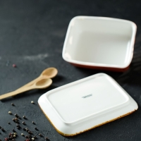 Маслёнка керамическая &laquo;Сапфир&raquo;, 16&times;12,5&times;7 см, цвет оранжевый