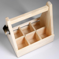 Ящик для пива 27&times;18&times;30 см  с открывашкой, под 6 бутылок, деревянный