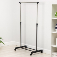 Стойка - вешалка напольная для одежды Доляна, телескопическая 90(160) см, 1 перекладина, 80&times;43 см, цвет чёрный/хромированный