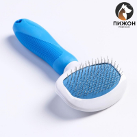 Пуходерка Пижон Premium с силиконовой ручкой, с каплями, 8 х 17 см, голубая Пуходерка Пижон Premium с силиконовой ручкой, с каплями, 8 х 17 см, голубая