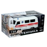 Машина металлическая «УАЗ 3962. Скорая помощь», инерция, 1:24, свет и звук Машина металлическая «УАЗ 3962. Скорая помощь», инерция, 1:24, свет и звук