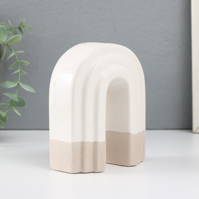 Подсвечник керамика на 1 свечу Подсвечник керамика на 1 свечу "Скара" песочно-белый 10,2х6х12,8 см