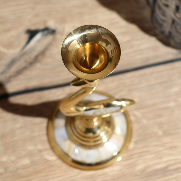 Подсвечник Подсвечник "Пернатый" 19 см, латунь