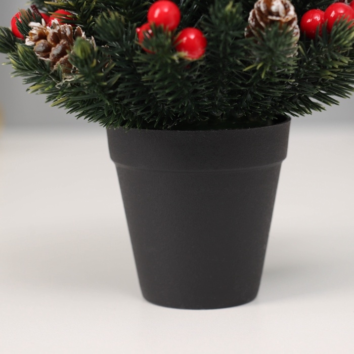 Новогодняя композиция на стол &laquo;Зимнее волшебство. Зима&raquo; в горшке, пластик,12х5,5 см