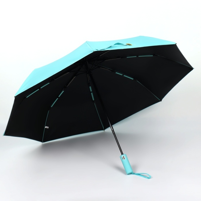 Зонт автоматический &laquo;Однотон&raquo;, эпонж, 3 сложения, 8 спиц, R = 50/58 см, D = 116 см, цвет МИКС