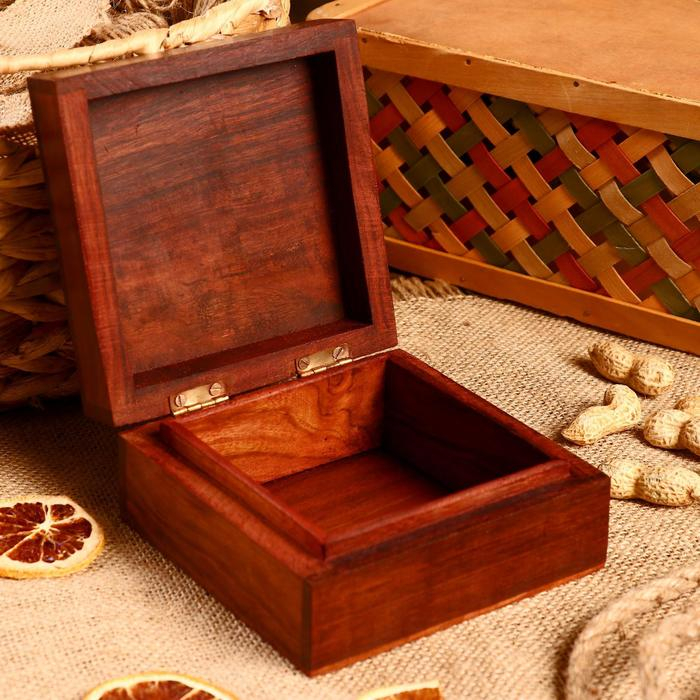 Шкатулка дерево Шкатулка дерево "Холдер" 12,5х12,5х6 см