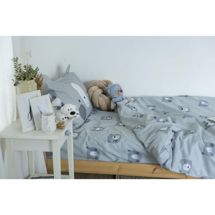 Постельное белье &laquo;Этель&raquo; 1,5 сп Gray bear 143х215 см, 150х214 см, 50х70 см -1 шт