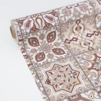 Клеёнка на стол Доляна &laquo;Велла&raquo;, на тканевой основе, рулон 20 метров, ширина 137 см