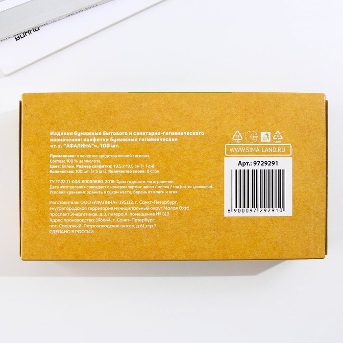 Салфетки бумажные в коробке &laquo;Новый год! Зимний уют&raquo;, 100 шт, двухслойные