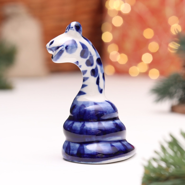 Сувенир "Змея", №9, гжель, 8 см