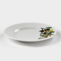 Тарелка фарфоровая &laquo;Оливки&raquo;, d=20 см, белая