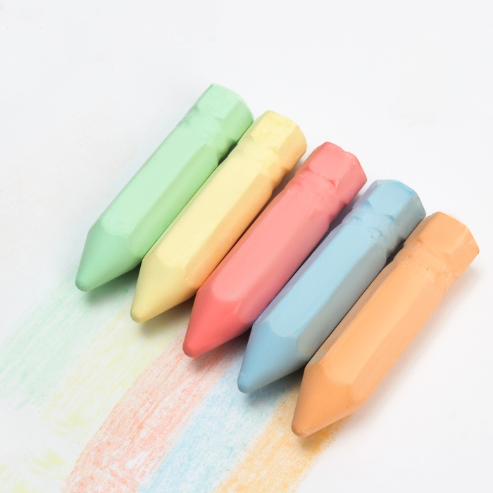 Мелки для рисования &laquo;Карандаши&raquo;, набор 5 цветов, размер 1 шт. &mdash; 2,5 &times; 10 см