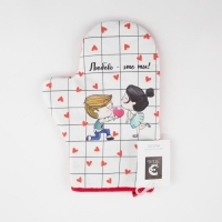 Варежка-прихватка "Любовь - это ты" 20х28см,саржа, 100% хлопок, ватин 250г/м2