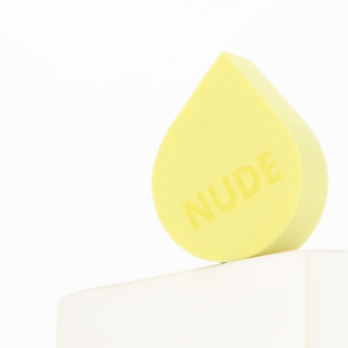 Спонж-капля для нанесения макияжа, увеличивается при намокании, цвет светло-жёлтый, BEAUTY FOX