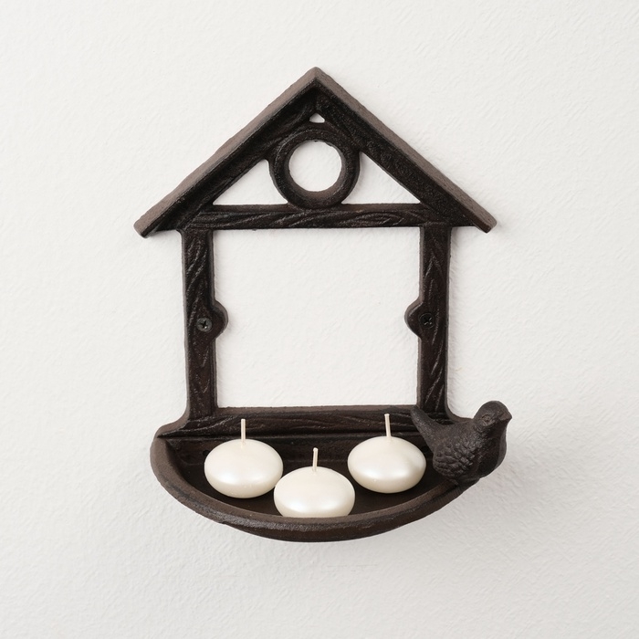 Сувенир чугун подставка "Птичка у домика" 19,5х10,5х20 см