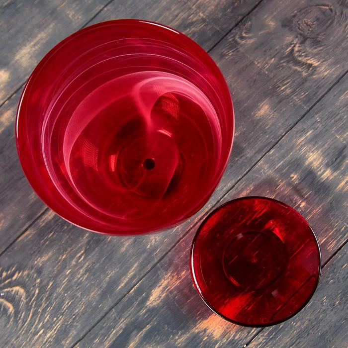 Горшок цветочный с поддоном  №4, алебастр, рубин, 2 л