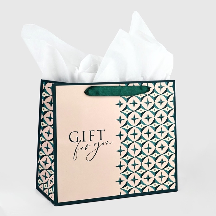 Пакет ламинированный двухсторонний &laquo;Геометрия&raquo;, с тишью и открыткой, ML, 23 х 27 х 11.5