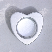 Подсвечник "Сердце малое. Мрамор" из гипса,7х3см,серебро