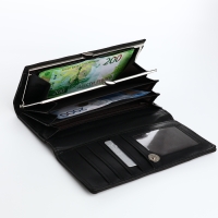 Кошелёк женский на кнопке, цвет чёрный Кошелёк женский на кнопке, цвет чёрный