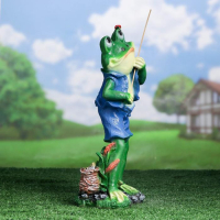 Садовая фигура "Лягушонок рыбак" 12х18х40см Садовая фигура "Лягушонок рыбак" 12х18х40см