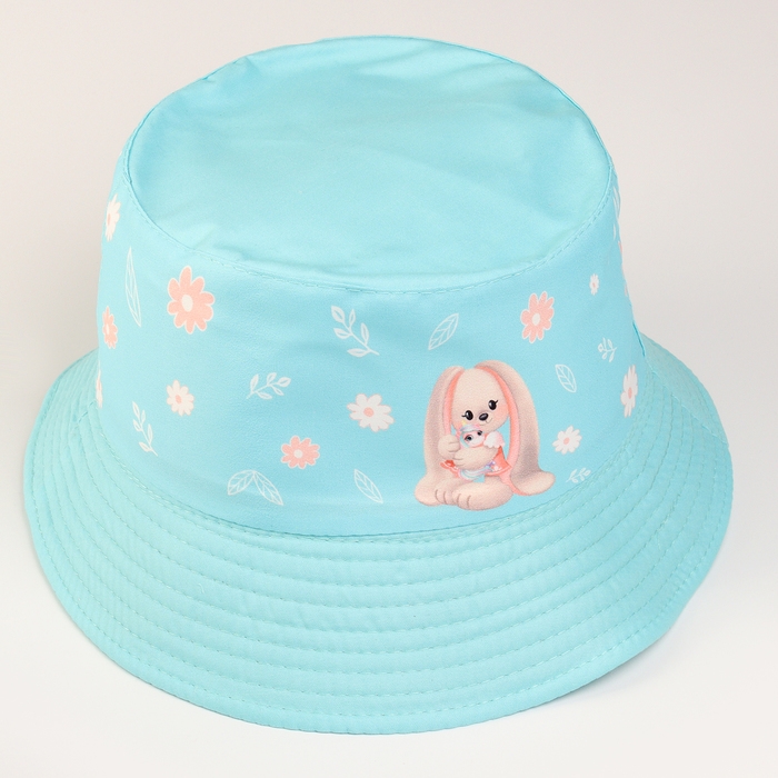 Панама детская для девочки &laquo;Зайка Лу&raquo;, цвет голубой, р-р 54