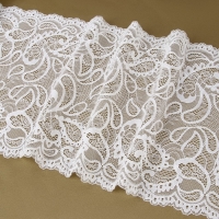 Кружевная эластичная ткань, 230 мм × 2,7 ± 0,5 м, цвет белый Кружевная эластичная ткань, 230 мм × 2,7 ± 0,5 м, цвет белый