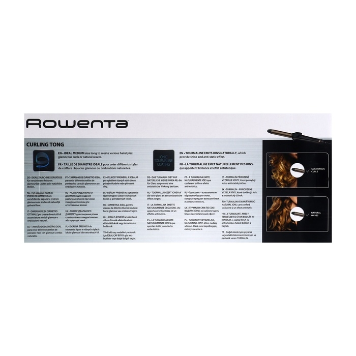 Плойка Rowenta CF3227F0, 43 Вт, керамическое покрытие, d=25 мм, шнур 1.8 м, чёрно-бежевая Плойка Rowenta CF3227F0, 43 Вт, керамическое покрытие, d=25 мм, шнур 1.8 м, чёрно-бежевая