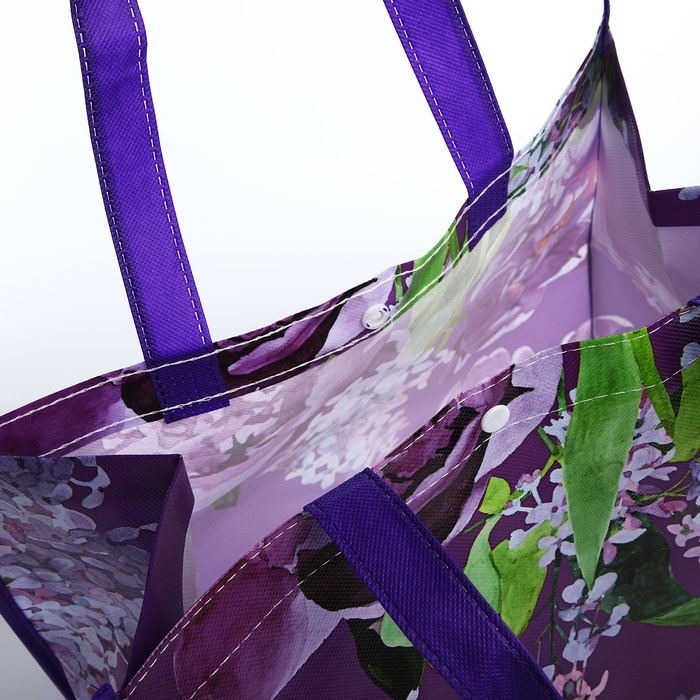 Сумка хозяйственная на кнопке, цвет фиолетовый Сумка хозяйственная на кнопке, цвет фиолетовый