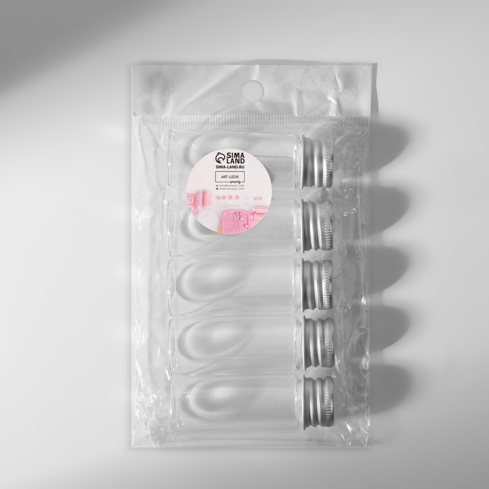 Баночки для хранения бисера d = 2,2 × 6 см, 5 шт Баночки для хранения бисера d = 2,2 × 6 см, 5 шт