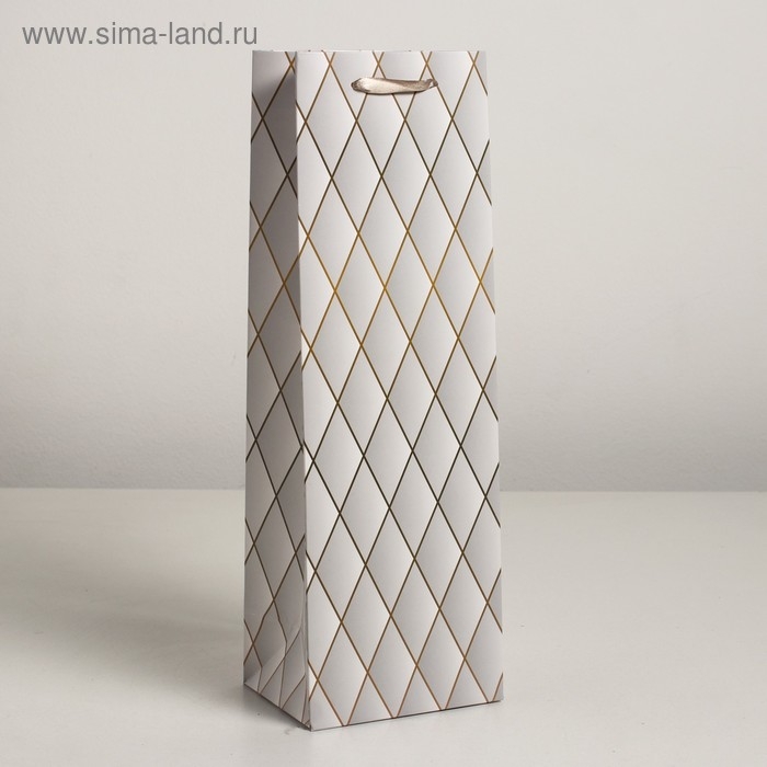 Пакет ламинированный под бутылку, 12 х 9 х 36 см