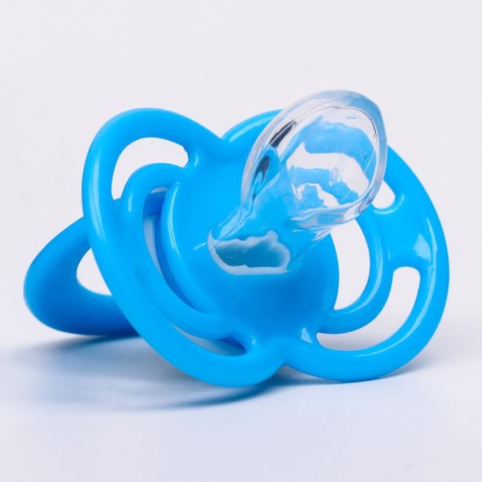Соска - пустышка силиконовая ортодонтическая &laquo;Лев&raquo;, от 3 мес., цвет голубой