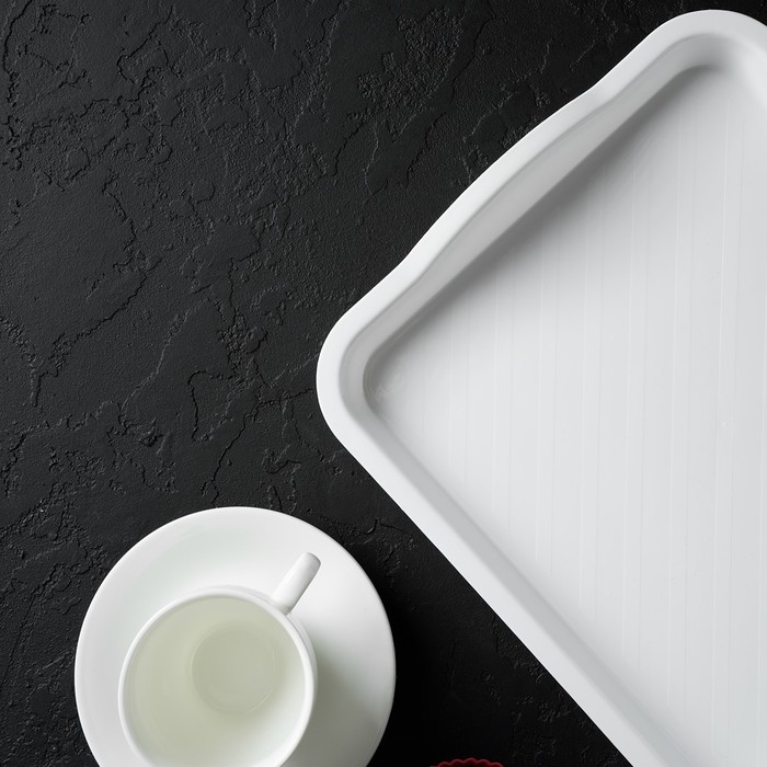 Поднос, универсальный, 25&times;29 см, цвет белый