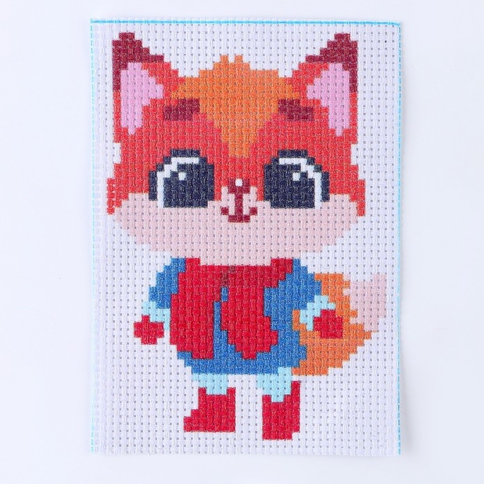 Вышивка крестиком на новый год «Рыжая лисичка», 14 х 10 см, новогодний набор для творчества Вышивка крестиком на новый год «Рыжая лисичка», 14 х 10 см, новогодний набор для творчества