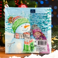 Новогодние салфетки бумажные Art Bouquet «Мой любимый снеговик», 3 слоя, 33х33, 20 шт. Новогодние салфетки бумажные Art Bouquet «Мой любимый снеговик», 3 слоя, 33х33, 20 шт.