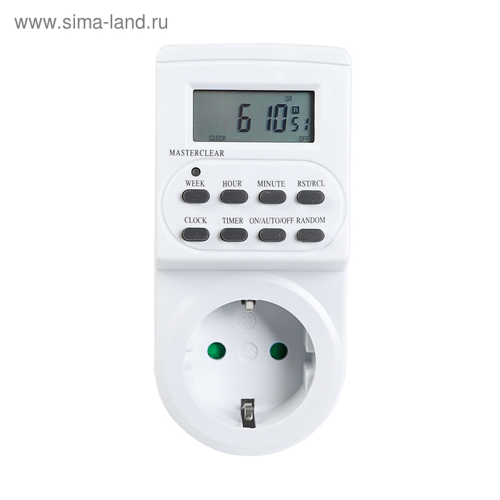Таймер розеточный Smartbuy, электронный, 3500 Вт, недельный+суточный Таймер розеточный Smartbuy, электронный, 3500 Вт, недельный+суточный
