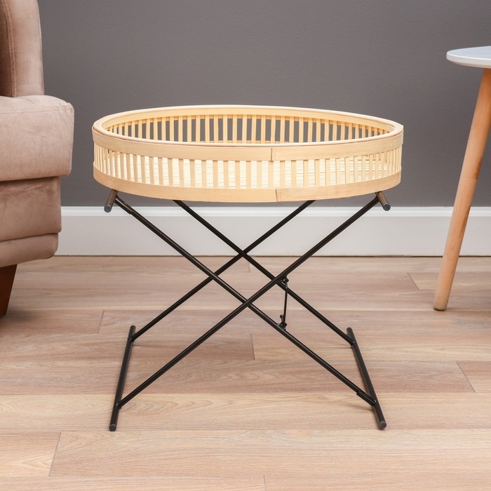 Кофейный столик плетеный "Онис" YS-011, 48х49см