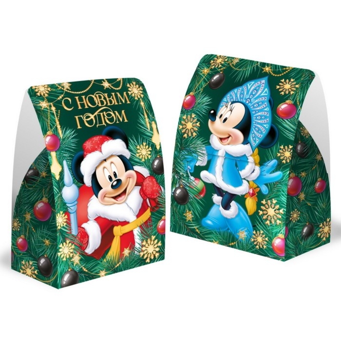 Коробка подарочная складная "С Новым годом", 16x24x9 см, Микки Маус