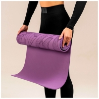 Коврик для йоги Sangh Flowers, 183х61х0,6 см, цвет фиолетовый Коврик для йоги Sangh Flowers, 183х61х0,6 см, цвет фиолетовый