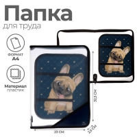 Папка для труда А4, 325 х 230 х 25 мм, молния вокруг, откидная планка, пластиковая, ПТР-1, Calligrata "Бульдожка" Папка для труда А4, 325 х 230 х 25 мм, молния вокруг, откидная планка, пластиковая, ПТР-1, Calligrata "Бульдожка"