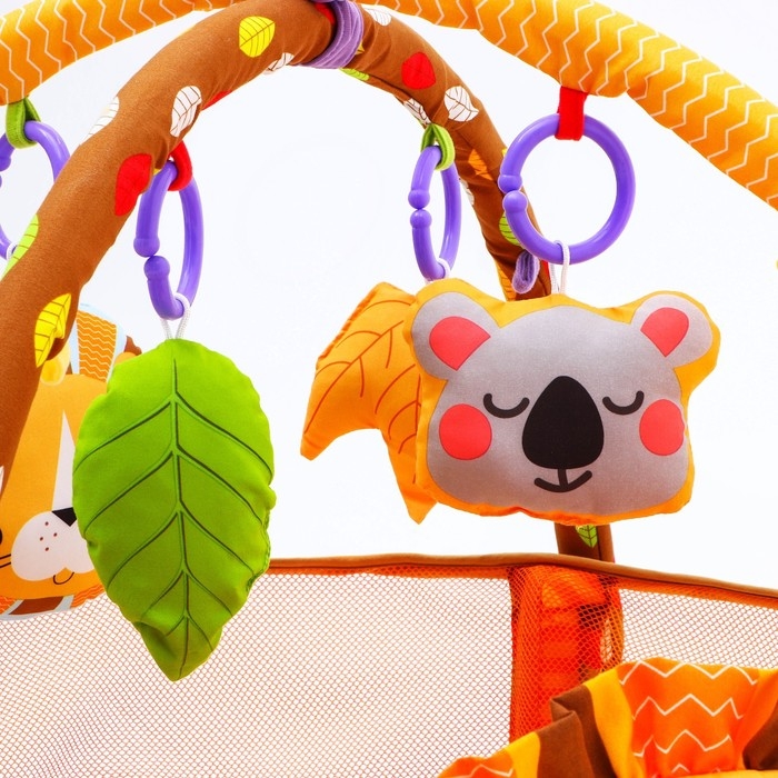 Развивающий коврик 3 в 1 &laquo;Лев&raquo;, 68x68 см, 30 цветных шариков, 4 игрушки, Крошка Я