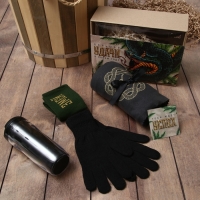 Набор подарочный "Змей" плед, носки, перчатки, термостакан Набор подарочный "Змей" плед, носки, перчатки, термостакан