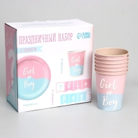 Набор бумажной посуды одноразовый Мальчик /Девочка&raquo;