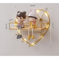 Вешалка настенная с полкой "Сердце", с подсветкой, 5 крючков, золото Вешалка настенная с полкой "Сердце", с подсветкой, 5 крючков, золото