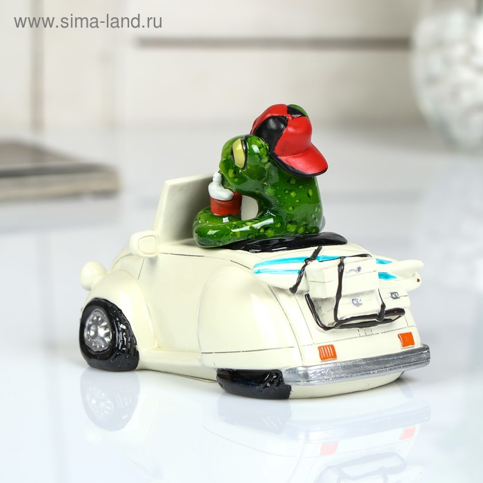 Сувенир полистоун лак Сувенир полистоун лак "Лягуха в кабриолете" 10х9х14 см