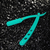 Опасная бритва Шаветт (без лезвия) из нержавеющей стали, бирюзовая матовая Опасная бритва Шаветт (без лезвия) из нержавеющей стали, бирюзовая матовая