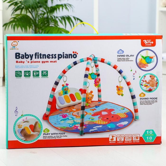 Развивающий коврик &laquo;Игра малыша&raquo;, с пианино, круглый, голубой