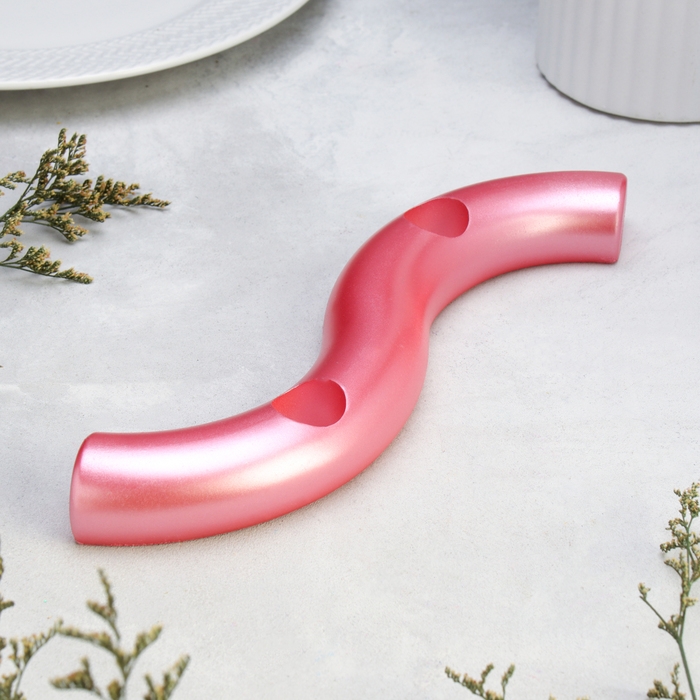 Подсвечник Подсвечник "Волны" для двух свечей из гипса,25х6х3см,розовый