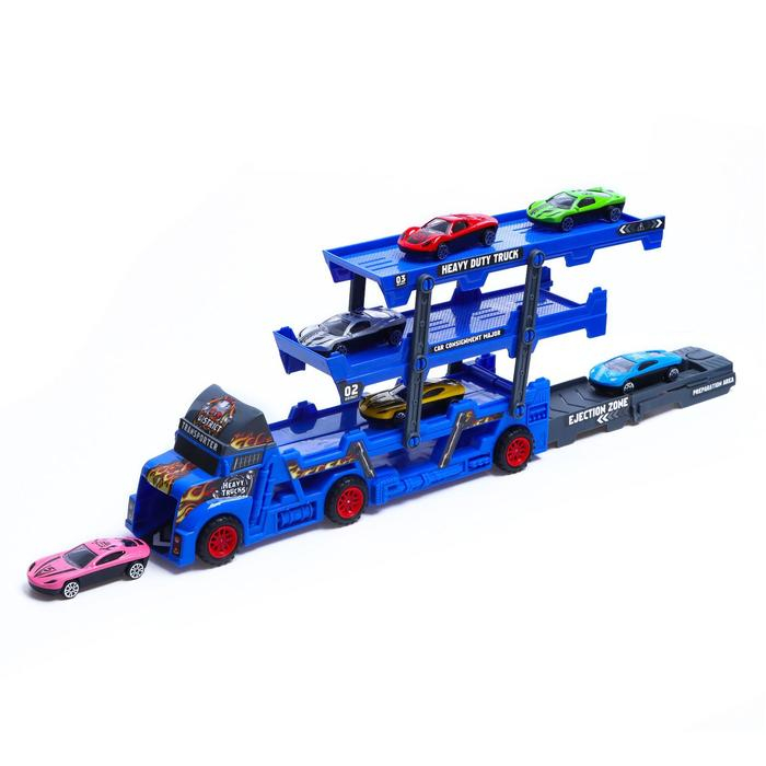 Грузовик &laquo;Пламя&raquo;, с 6 металлическими машинами и запуском, МИКС