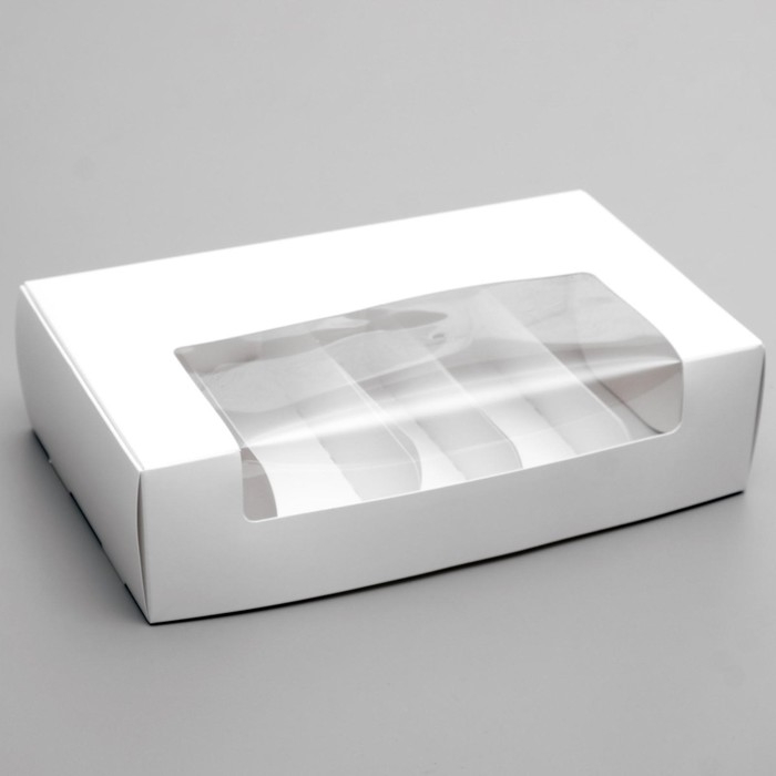 Коробка складная, под 5 эклеров, белая, 25 х 15 х 6,6 см Коробка складная, под 5 эклеров, белая, 25 х 15 х 6,6 см